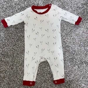 Restoration Hardware Cream and Red Kids Onesie